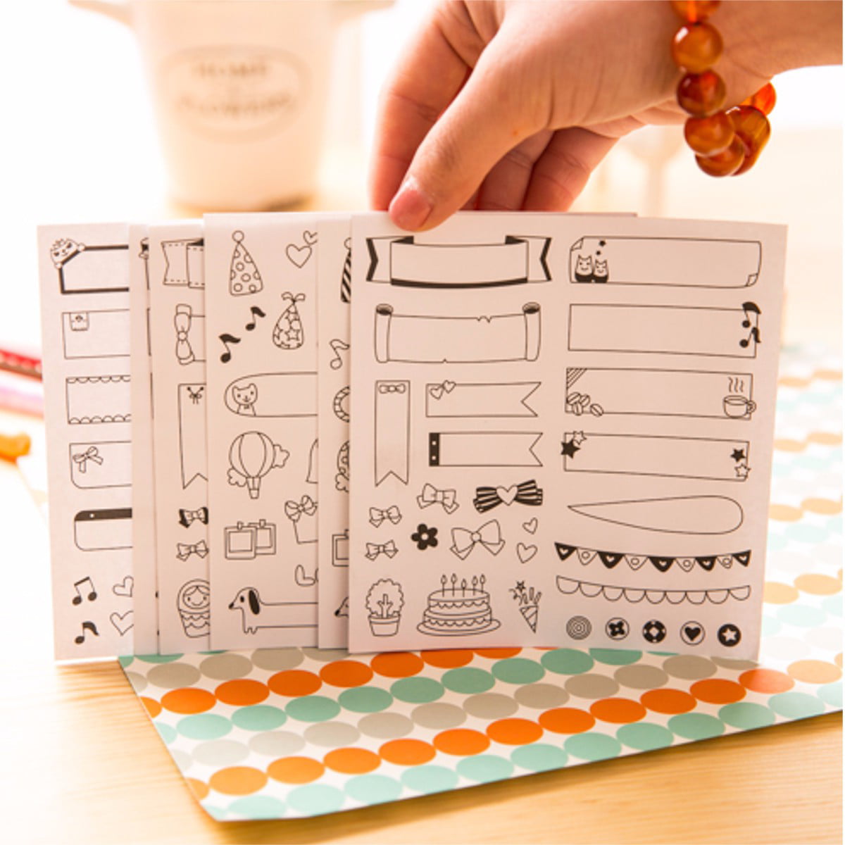 6 Sheets Paper Sticker DIY Photo Album Scrapbook Calendar Diary Planner Decor